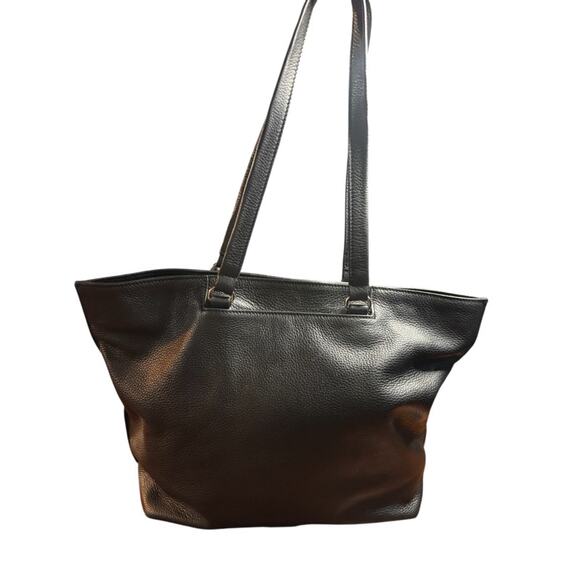 Rebecca Minkoff Regan Black Leather Pebbled Tote Bag Double Handled - Picture 2 of 11